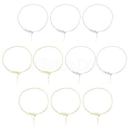 10Pcs 2 Colors Brass Box Chains Slider Bracelet Making KK-BC0013-29-1