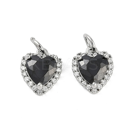 Brass Micro Pave Cubic Zirconia Charms KK-U043-14P-1