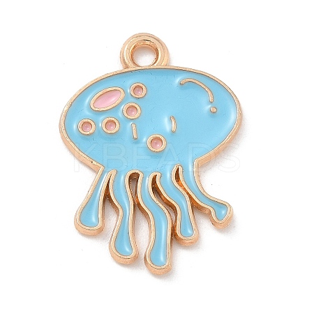 Alloy Enamel Pendants ENAM-A008-36KCG-01-1