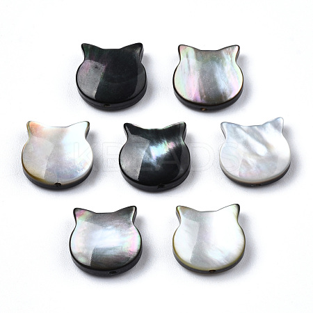 Natural Black Lip Shell & White Shell Beads SSHEL-N034-123A-1