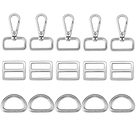 15Pcs 3 Style Iron D Rings FIND-SZ0002-18-1