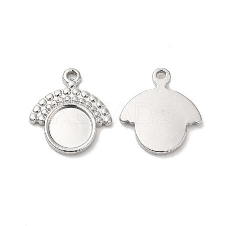 Non-Tarnish 304 Stainless Steel Pendant Cabochon Settings STAS-H214-26P-1