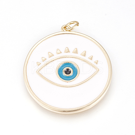 Brass Enamel Pendants ZIRC-L078-069C-NR-1