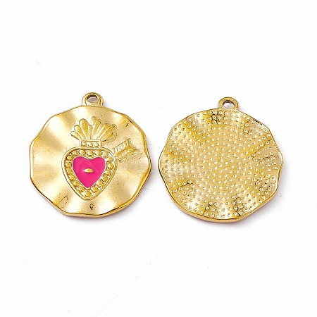 PVD Vacuum Plating 201 Stainless Steel Enamel Pendants STAS-J401-VC1023-1