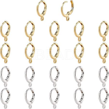 Brass Huggie Hoop Earring Findings KK-NB0002-27-1