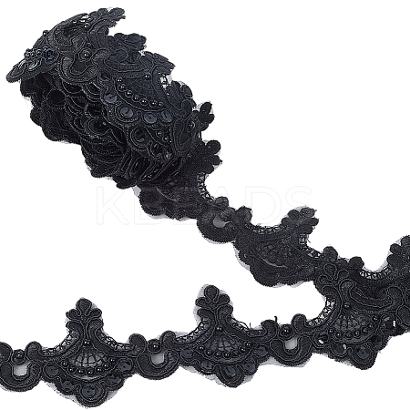 3 Yards Polyester Flower Lace Ribbon OCOR-WH20001-20A-1