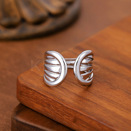 304 Stainless Steel Cuff Open Rings FS-WGBDC75-04-1