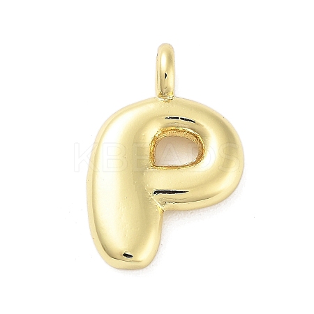 Rack Plating Brass Balloon Letter Pendants KK-C050-01G-P-1