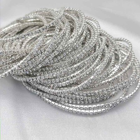Brass Rhinestone Tennis Bracelets WG6EB7A-18-1