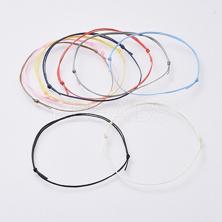 Adjustable Flat Waxed Polyester Cords Bracelet Making AJEW-JB00508-1