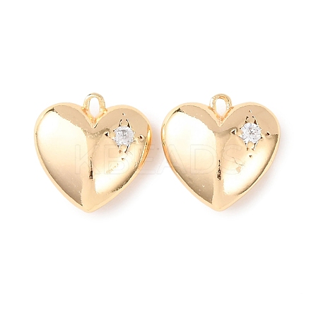 Brass Micro Pave Clear Cubic Zirconia Pendants KK-Z142-03G-1