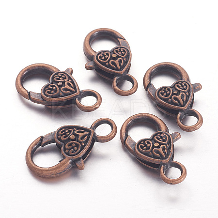 Tibetan Style Heart Lobster Claw Clasps LS-X-K08Y0061-1