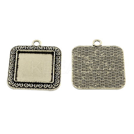 Tibetan Style Alloy Pendant Cabochon Settings TIBEP-5334-AS-FF-1