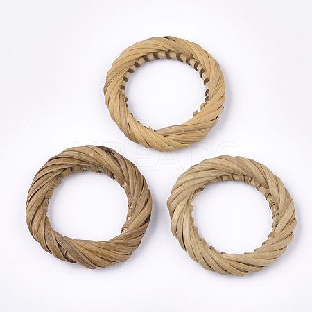 Handmade Reed Cane/Rattan Woven Linking Rings X-WOVE-Q077-07-1
