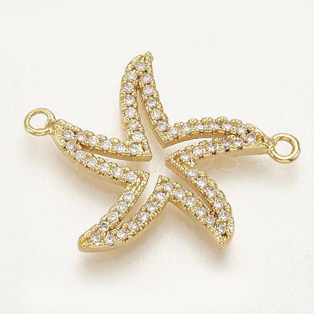 Brass Micro Pave Cubic Zirconia Links LS-ZIRC-S061-13G-1