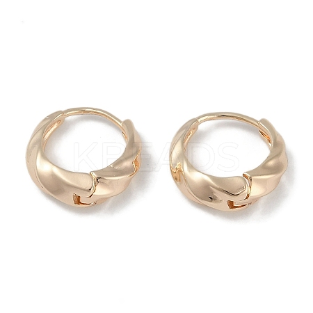 Wavy Brass Hoop Earrings for Women EJEW-L292-017G-1