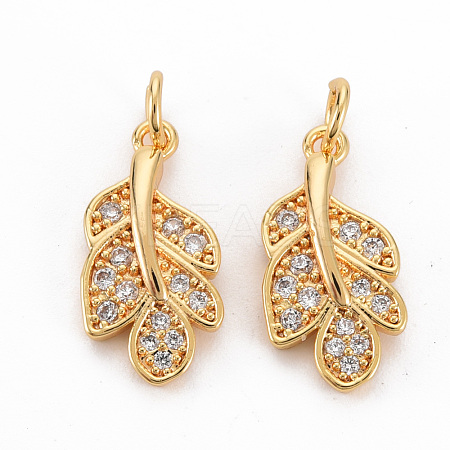 Brass Clear Cubic Zirconia Pendants KK-N233-101-NF-1