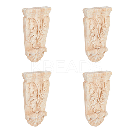 Rubber Wood Carved Onlay Applique AJEW-WH0248-463-1