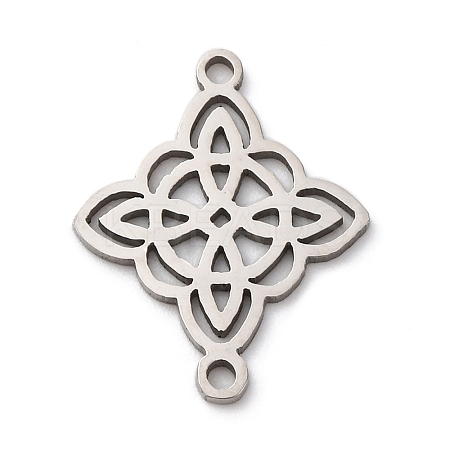 201 Stainless Steel Hollow Witch Knot Connector Charms STAS-V014-02P-1