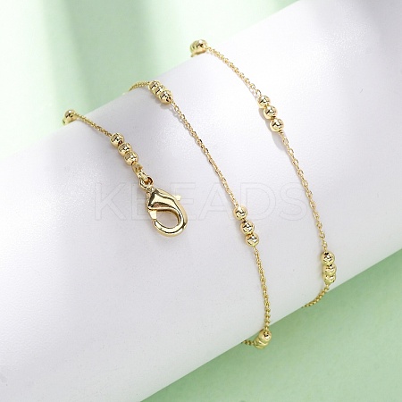 2MM Brass Round Ball Cable Chain Necklaces MAK-L045-01G-1