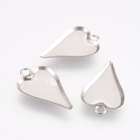 Tarnish Resistant 201 Stainless Steel Pendant Cabochon Settings STAS-F167-25P-1