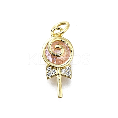 Brass Micro Pave Cubic Zirconia Pendants KK-K400-42G-02-1