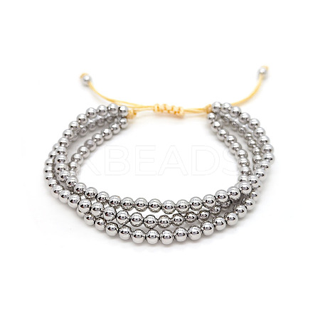Brass Round Beaded Braided Beaed Bracelets WT6020-2-1