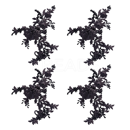 Flower Polyester Embroidery Sew on Appliques PATC-WH0020-33C-1