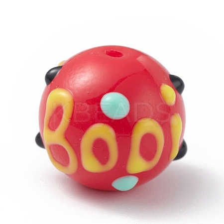Opaque Painted Glass Beads GLAA-B001-01J-1