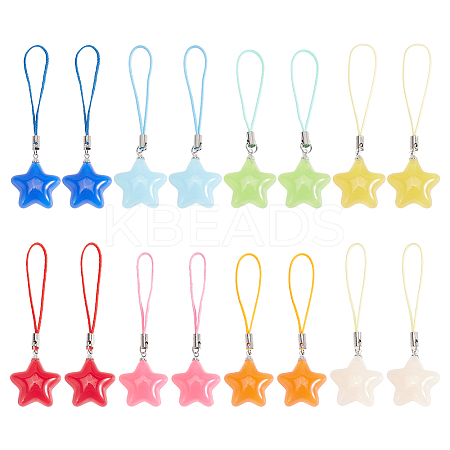 Star Acrylic Mobile Straps HJEW-AB00160-1
