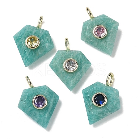Natural Amazonite Faceted Pendants G-F819-03G-02-1