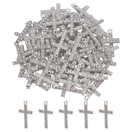 50Pcs Alloy Rhinestone Pendants FIND-ME0002-13P-1