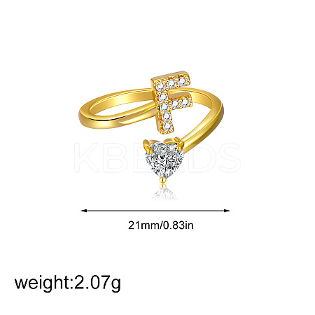 Brass Micro Pave Clear Cubic Zirconia Cuff Open Rings FS-WGF859A-06-1