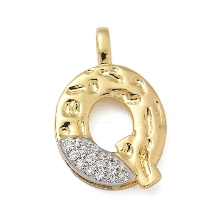 Brass Micro Pave Cubic Zirconia Pendants KK-B126-02G-Q-1