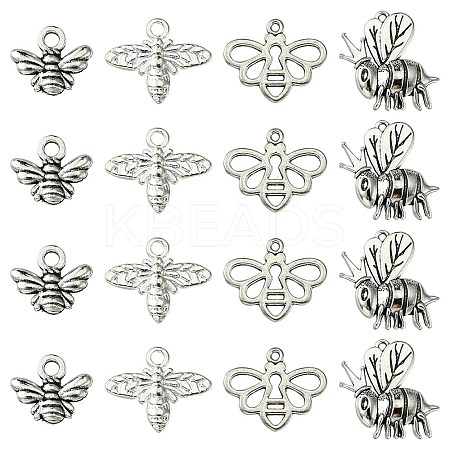40Pcs 4 Styles Tibetan Style Alloy Pendants TIBEP-FS0001-16-1
