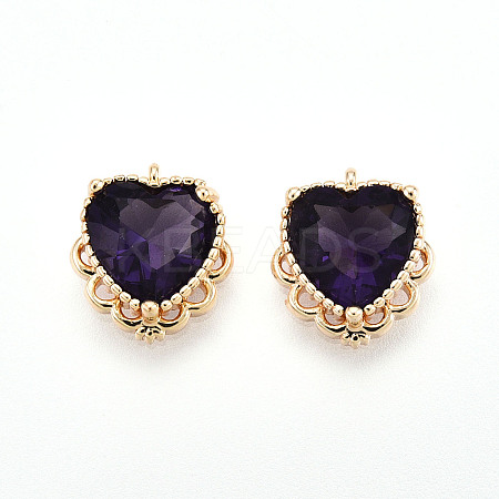 Brass Pave Cubic Zirconia Pendants ZIRC-T016-09-1