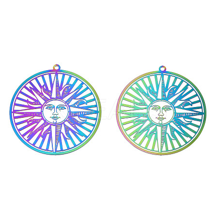 Ion Plating(IP) 201 Stainless Steel Filigree Big Pendants LS-STAS-S118-079-1