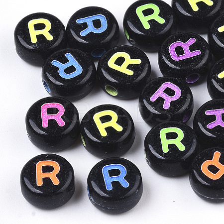 Opaque Black Acrylic Beads MACR-N008-17R-1