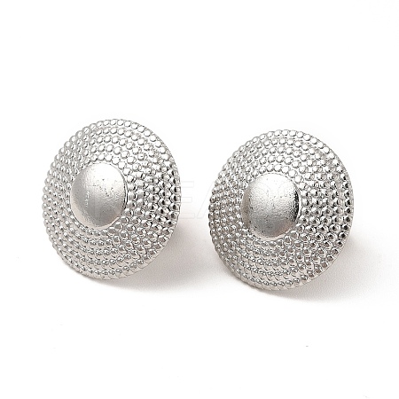 Non-Tarnish 304 Stainless Steel Flat Round Stud Earrings for Women LS-EJEW-I281-20P-1