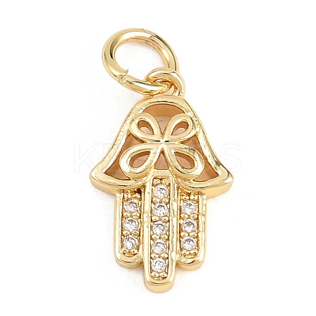 Brass Micro Pave Clear Cubic Zirconia Pendants KK-H273-08G-1