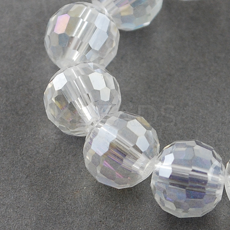Electroplate Glass Bead Strands X-EGLA-R040-10mm-15-1