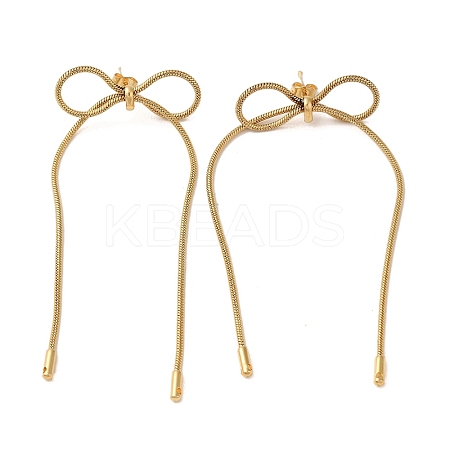 Bowknot 304 Stainless Steel Earrings for Women EJEW-U003-23G-1
