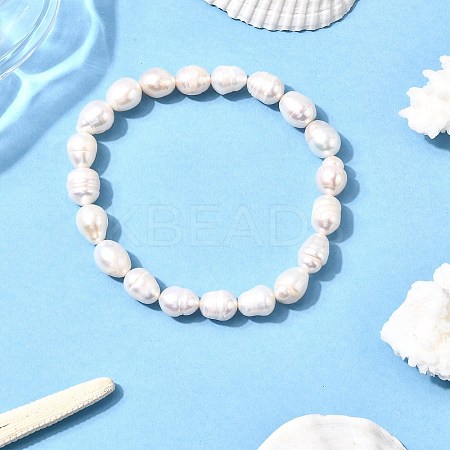 Natural Cultured Freshwater Pearl Beads Stretch Bracelets for Women BJEW-JB12302-1