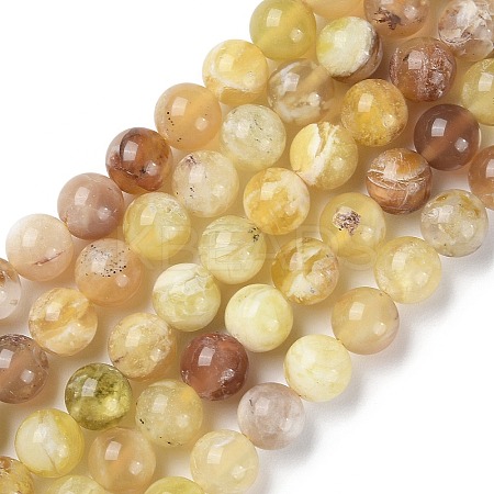 Natural Yellow Opal Beads Strands G-Q1001-A01-02-1
