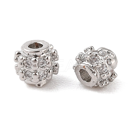 Brass Micro Pave Clear Cubic Zirconia Spacer Beads LS-KK-N256-12P-1