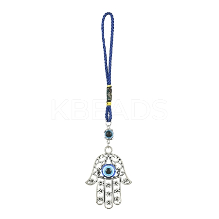 Alloy with Resin Evil Eye Pendant Decoration HJEW-JM01477-01-1