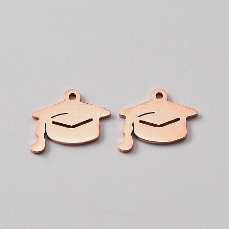 304 Stainless Steel Pendants LS-STAS-WH0031-20RG-1