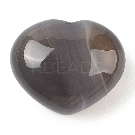 Natural Grey Agate Love Heart Stone G-I367-03E-1