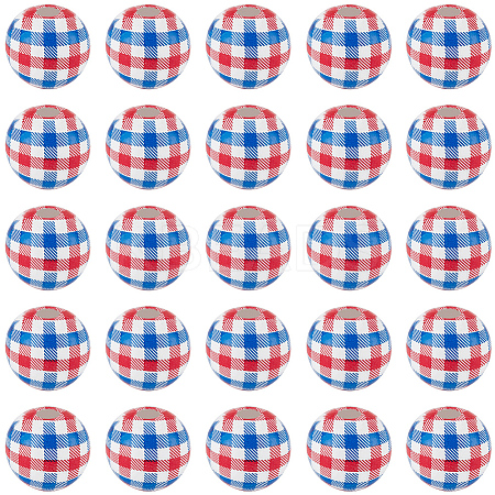 60Pcs Independence Day Theme Schima Wood European Beads WOOD-SC0002-01-1