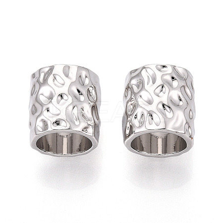 Textured Alloy Large Hole Beads PALLOY-T091-43P-1